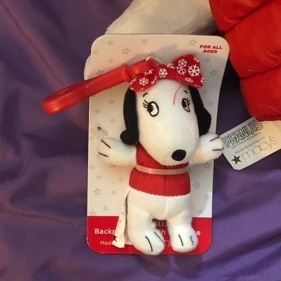 2015 Macy's Holiday Peanut's Snoopy Plush Stuffed Animal W/Sister Belle Clip 19” - Picture 4 of 12